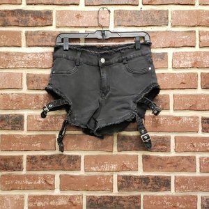 Buckled Strapped High Waisted Shorts